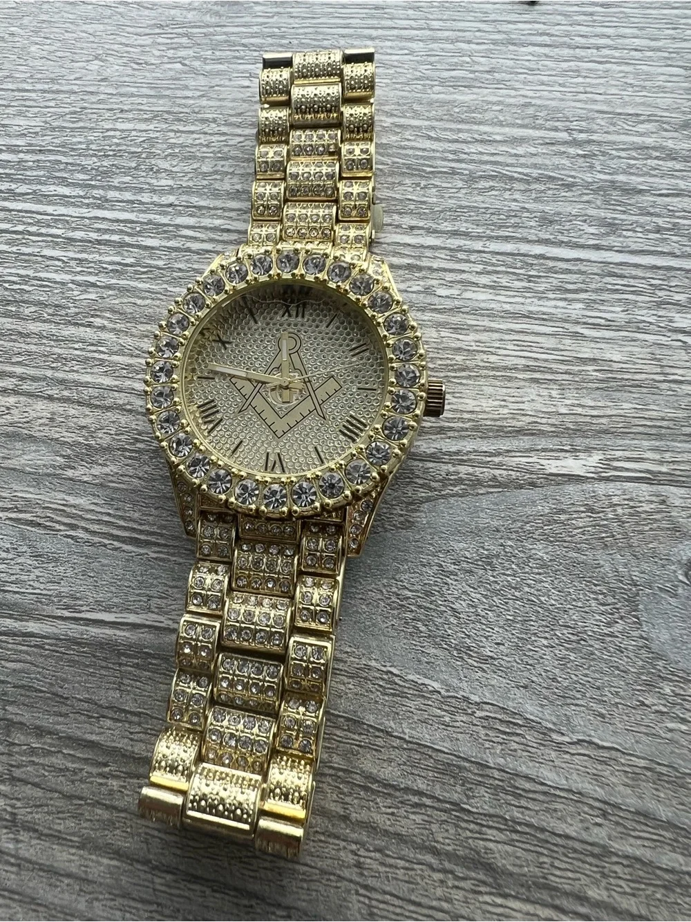 Gold Tone FreeMason Quartz Wristwatch